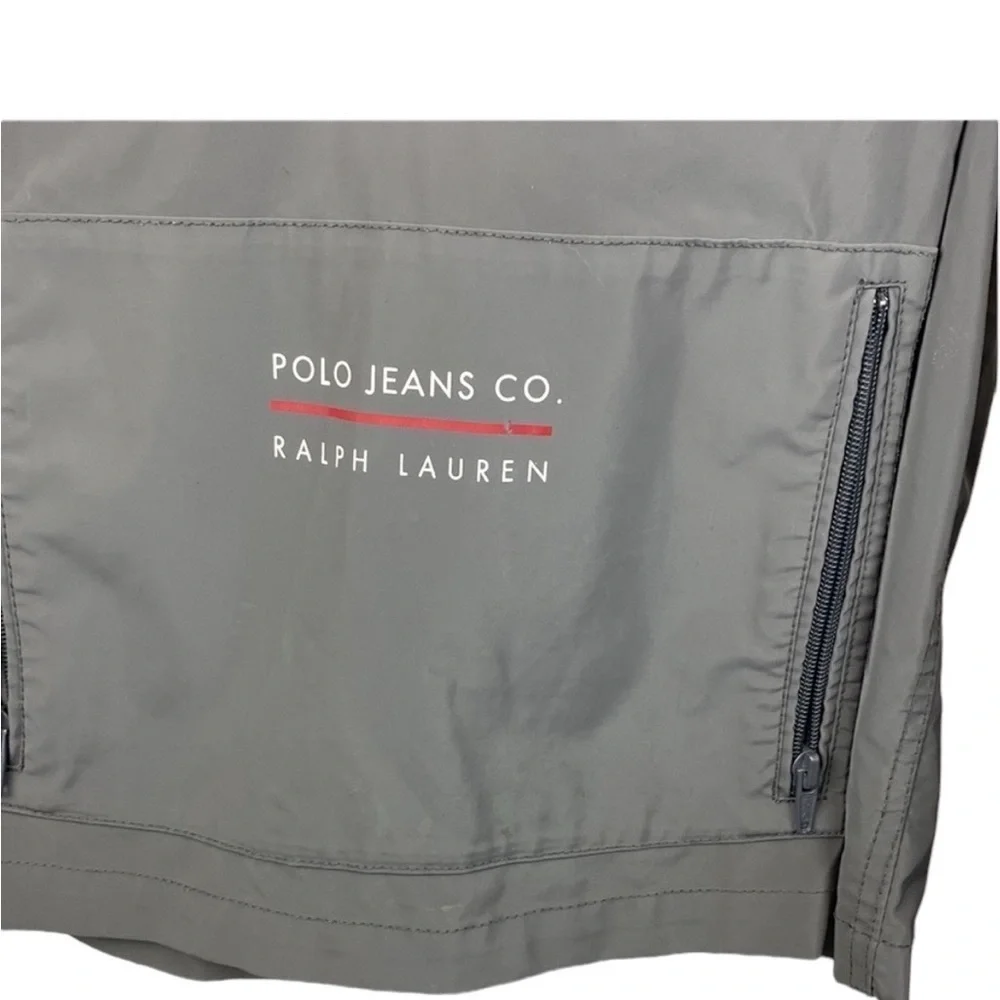 RALPH LAUREN Polo Jeans Company Pullover Raincoat in Gray Size Medium